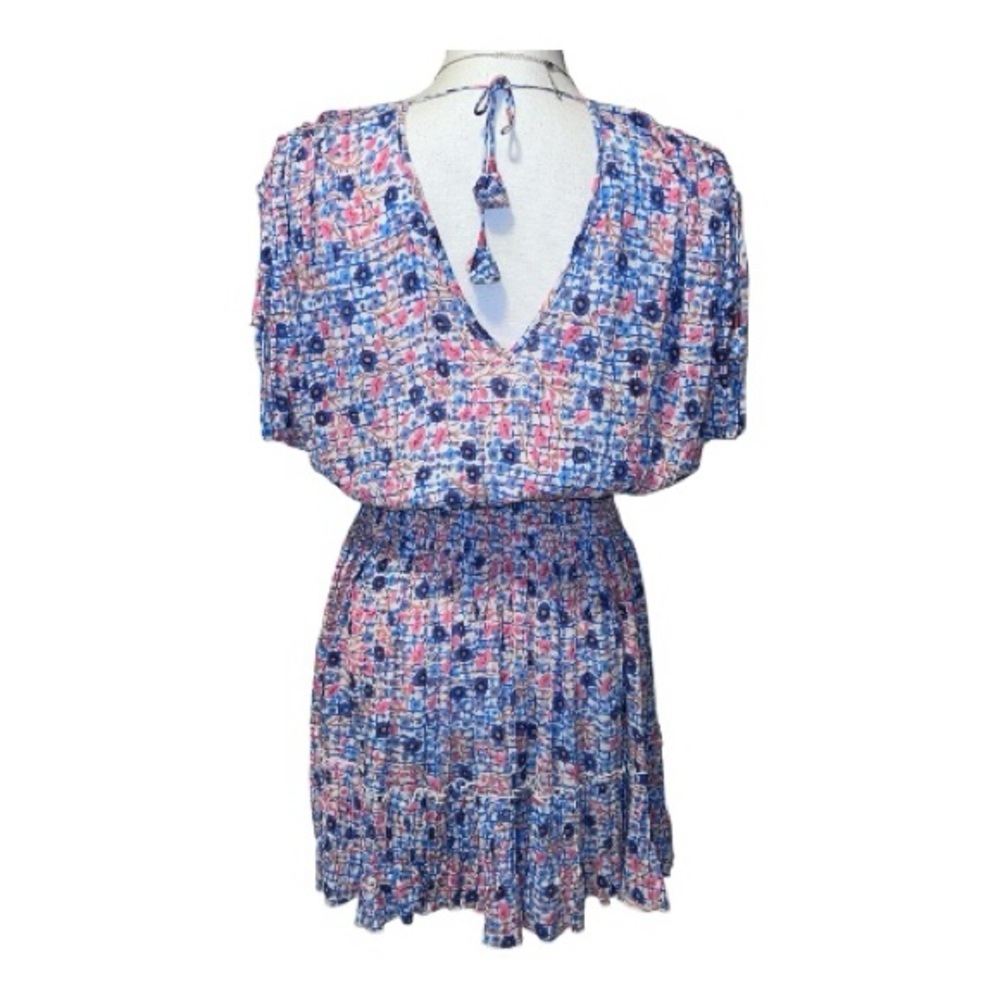 Poupette St Barth floral dress with cinched sleeves and tassel ties. - Picture 6 of 8